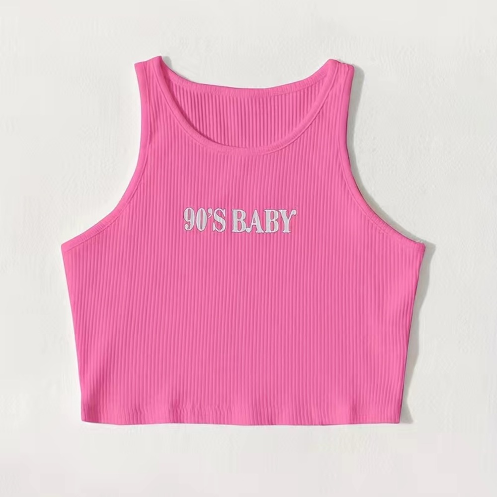 90’s Baby • Crop Tank Top • Hot Pink • Size L (8-10) - Picture 3 of 5